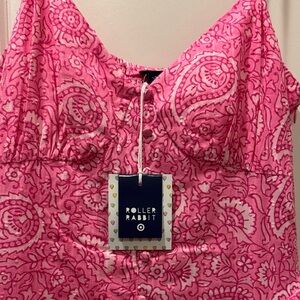 Roller Rabbit Pink Paisley Spaghetti Strap Midi Dress